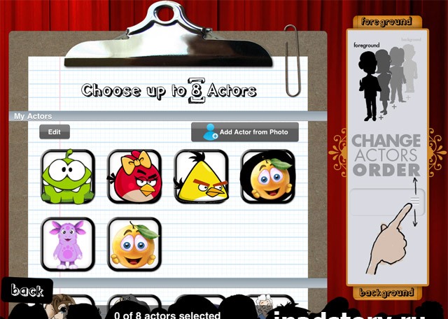 Puppet Pals HD - добавление актеров