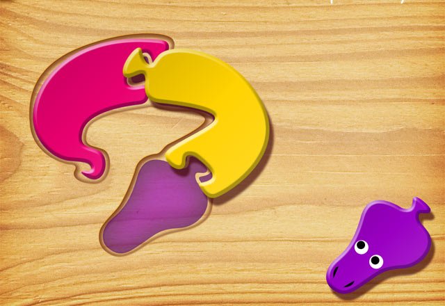 My first puzzles: Snakes: первый уровень сложности игры на iPad