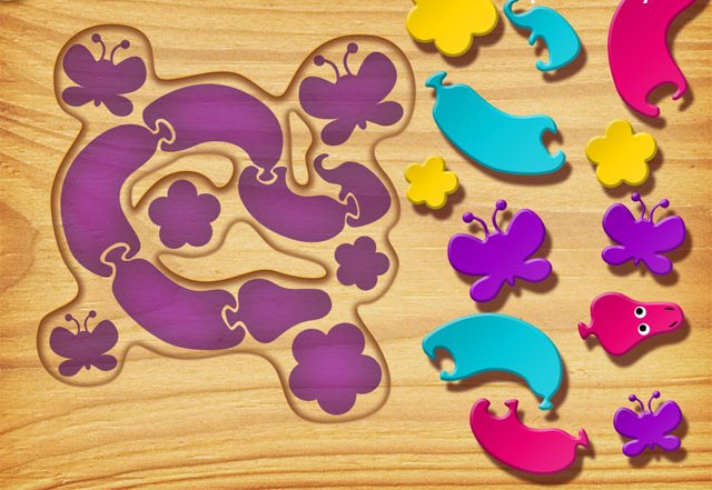 My first puzzles: Snakes: первый уровень сложности игры на iPad