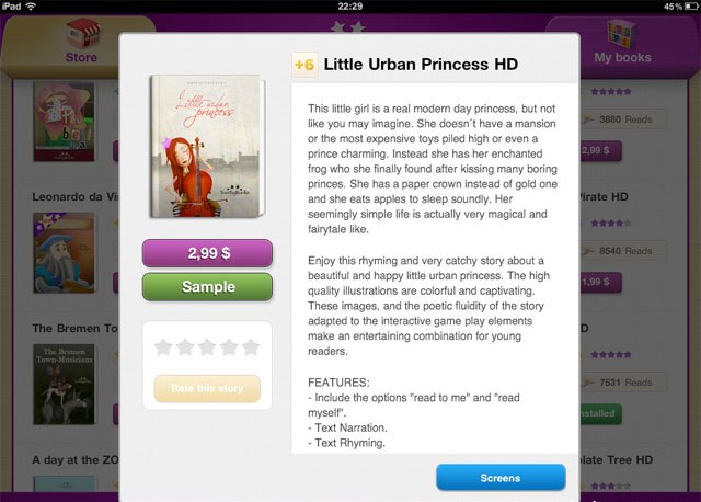 TouchyBooks – детская книжная полка на iPad