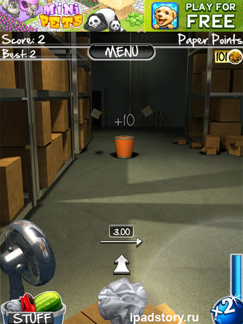Paper Toss 2.0, обзор игры для iPad