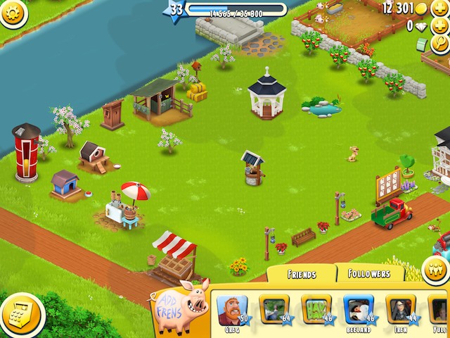 друзья в игре Hay Day через Facebook