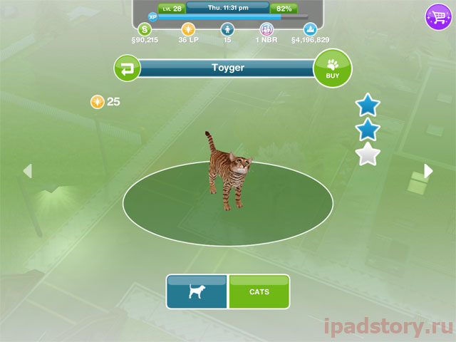 кошка в игре The Sims™ FreePlay