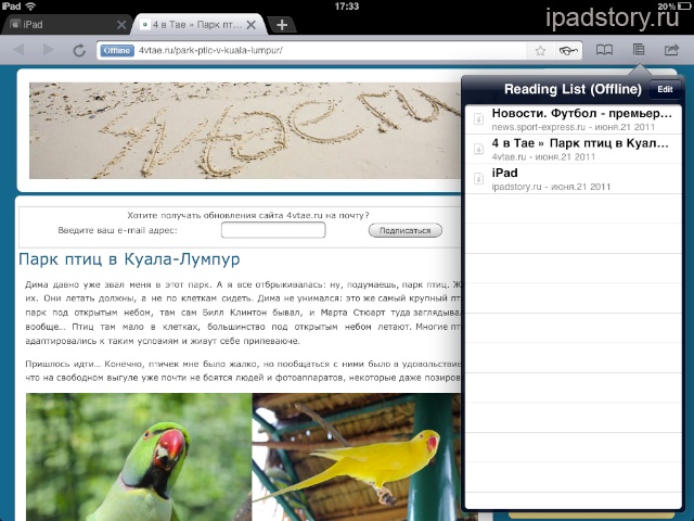 iChromy браузер на iPad