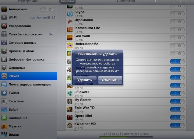 iCloud на iPad iCloud на iPad
