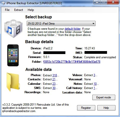 iPhone Backup Extractor