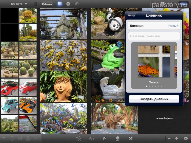 iPhoto iPad Дневники