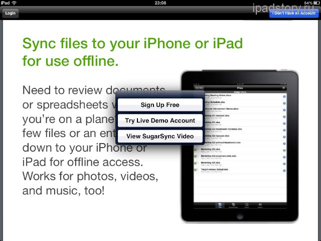SugarSync на iPad